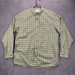 Bob Timberlake Mens XL Green Plaid Button Down Shirt Long Sleeve Cotton 8794